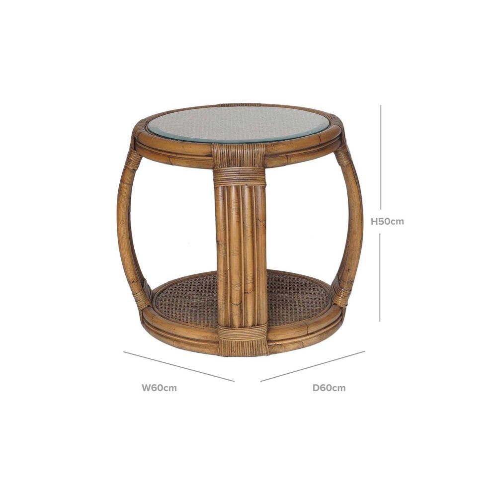 Cayman Rattan Side Table - Natural - Notbrand