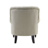 Linen Buttoned Armchair with Studs Dark Legs - Natural - Notbrand