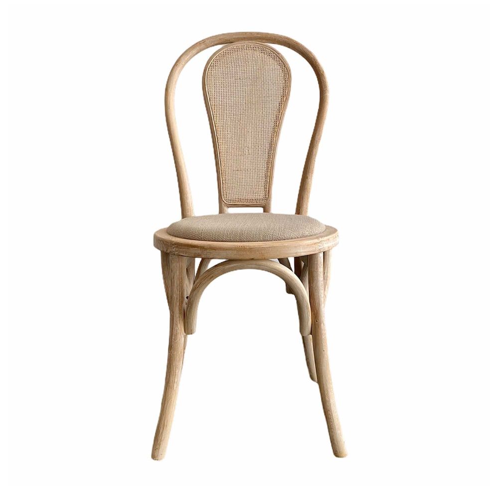 Round Rattan Back Dining Chair - Natural - Notbrand