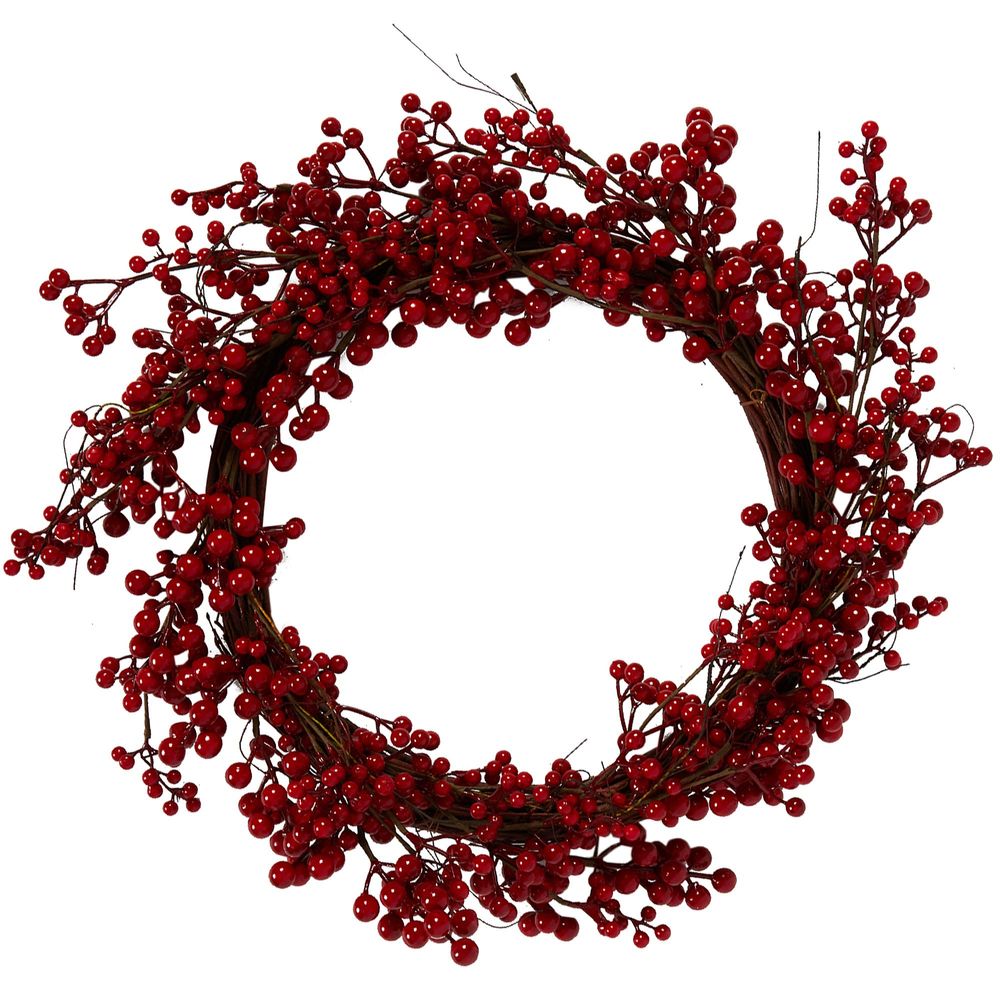 Styrofoam Berry Wreath - Red - Notbrand