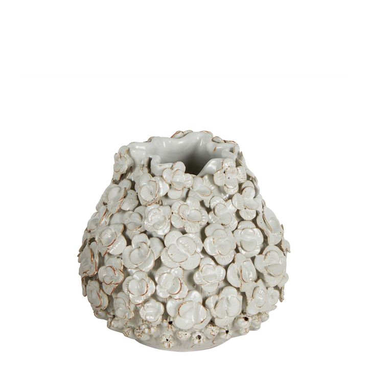 Amele Ceramic Flower Vase - White - Notbrand