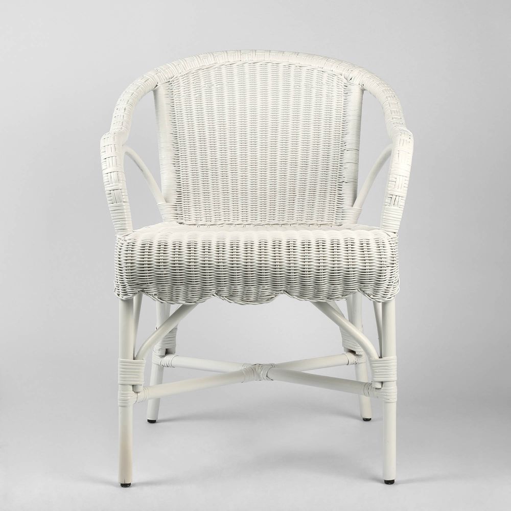 Belle Rattan Armchair - White - Notbrand