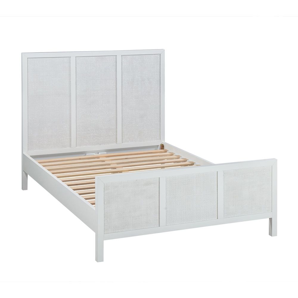 Santorini Timber Double Bed - White - Notbrand
