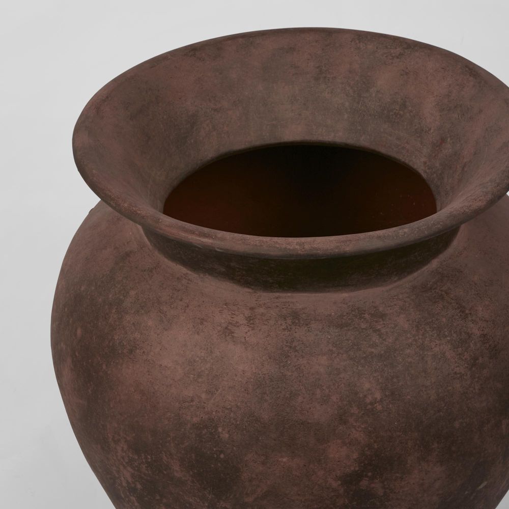 Novo Terracotta Pot in Dark Brown - Large - Notbrand