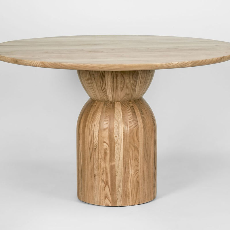 Olive Sungkai Wood Round Dining Table Base - Natural - Notbrand