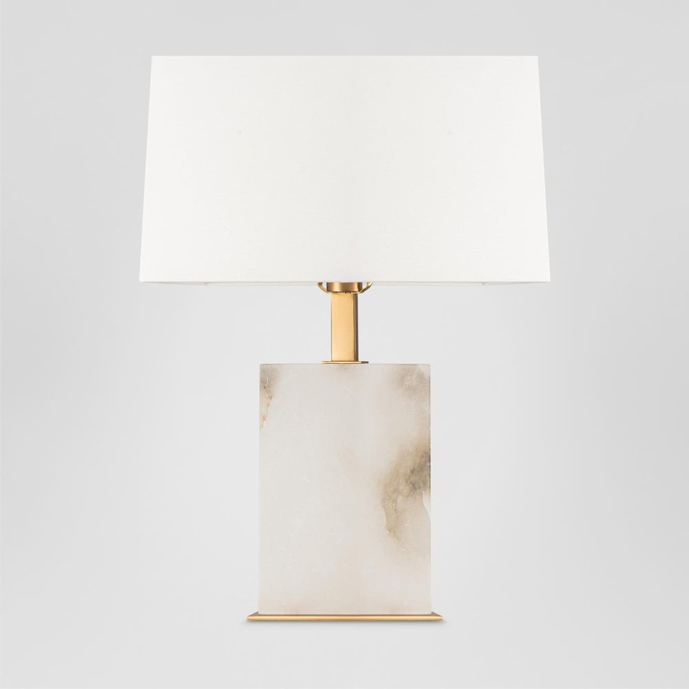 Roco Alabaster Table Lamp with Shade - Brass - Notbrand