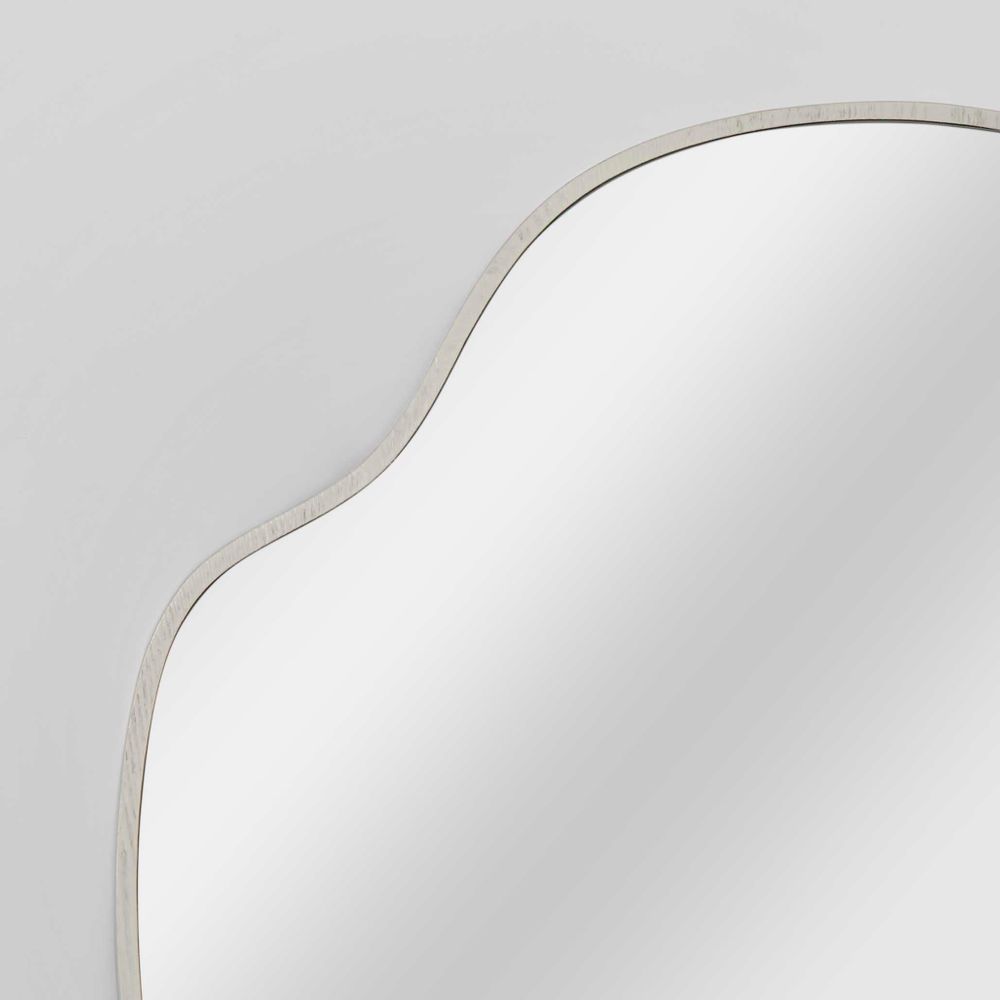 Dune Oak Wood Wall Mirror in White - Large - Notbrand