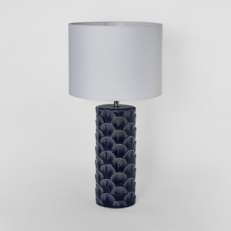 Fan Shell Table Lamp with Shade - Blue - Notbrand
