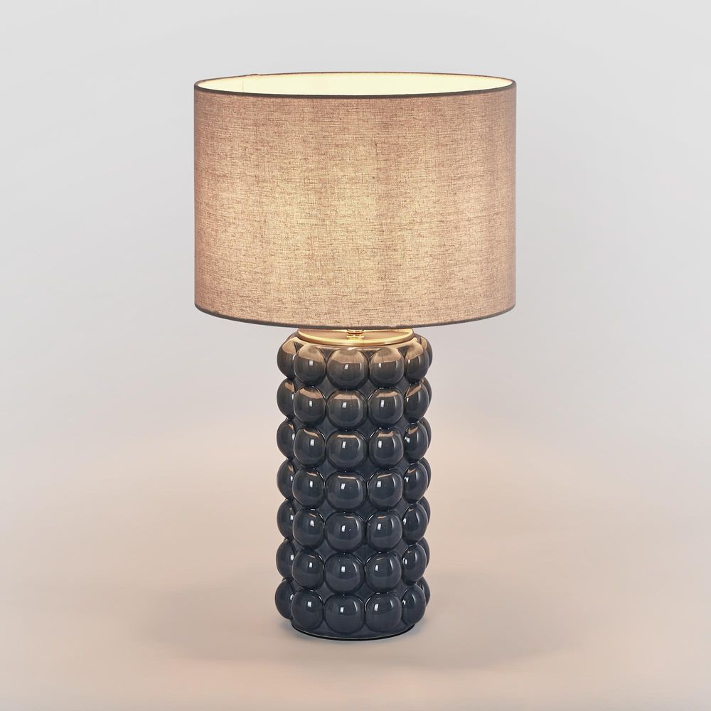 Condotti Ceramic Table Lamp with Shade - Blue - Notbrand