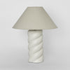 Twist Column Ceramic Lamp with Shade - White - Notbrand