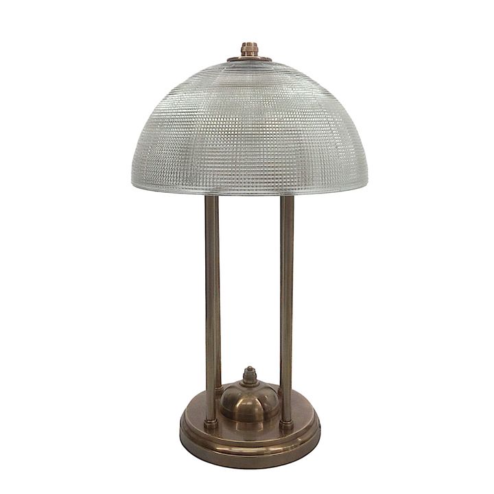 Victor Table Lamp with Textured Glass - Antique Brass - Notbrand