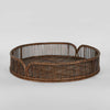 Set of 2 Luca Rattan Round Tray - Antique Brown - Notbrand