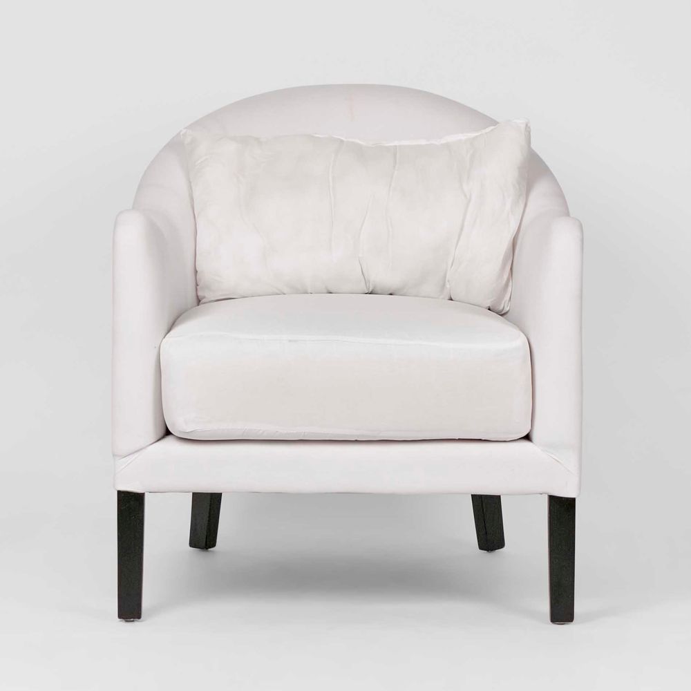 Ville Rubber Wood Armchair in White - 84cm - Notbrand