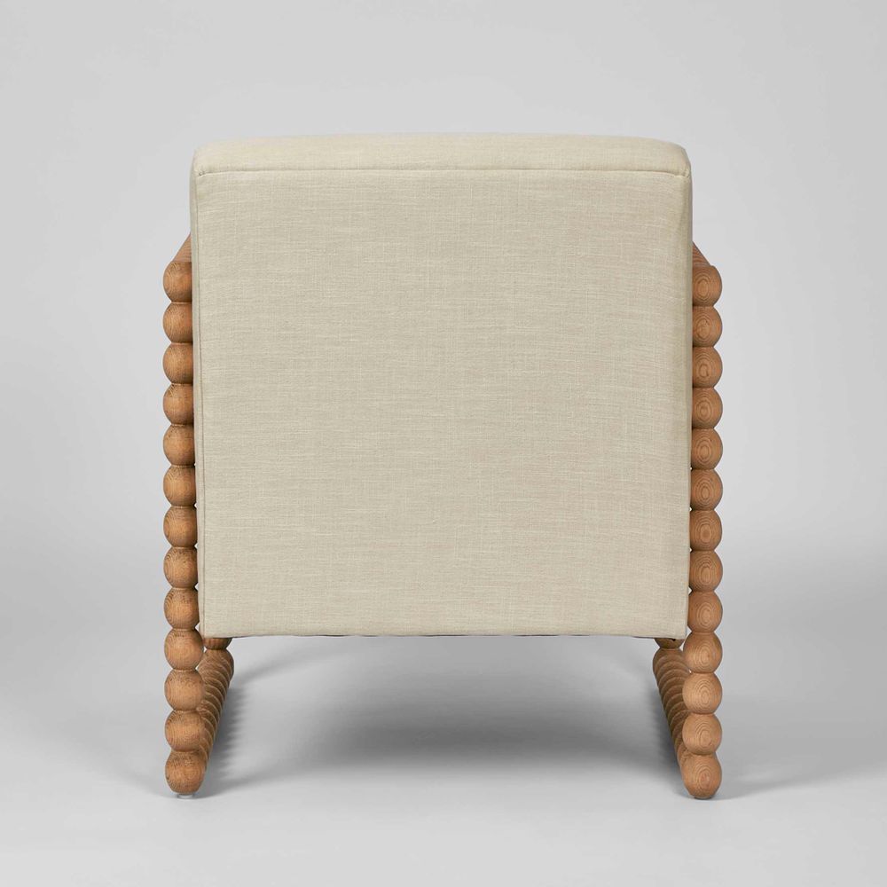 Bobbin Oak Wood linen Chair - Natural - Notbrand