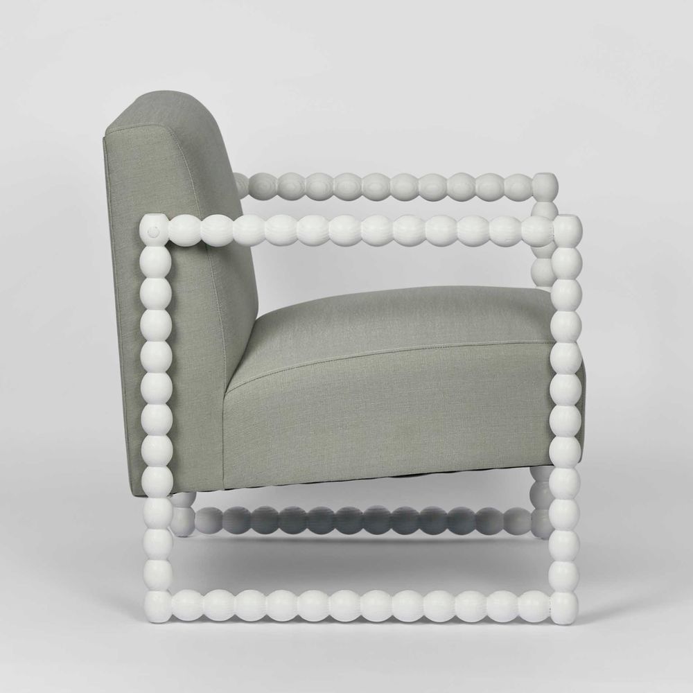 Bobbin Oak Wood Seafoam Chair - White - Notbrand