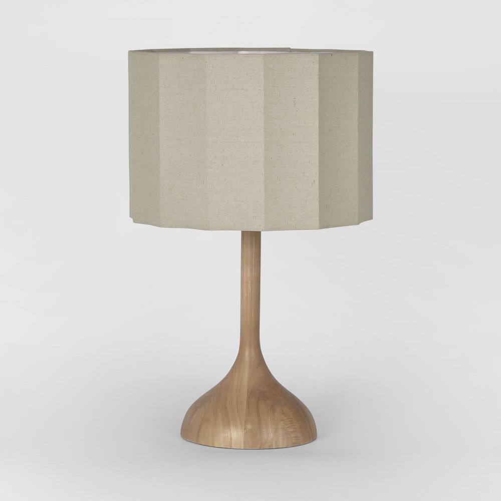 Sierra Poplar Wood Table Lamp with Shade - Natural - Notbrand
