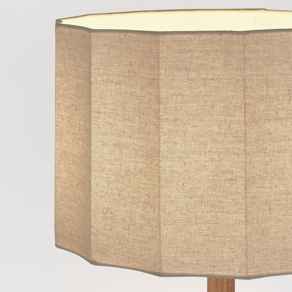 Sierra Poplar Wood Table Lamp with Shade - Natural - Notbrand