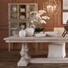Ville Oak Timber Pedestal Dining Table - White - Notbrand