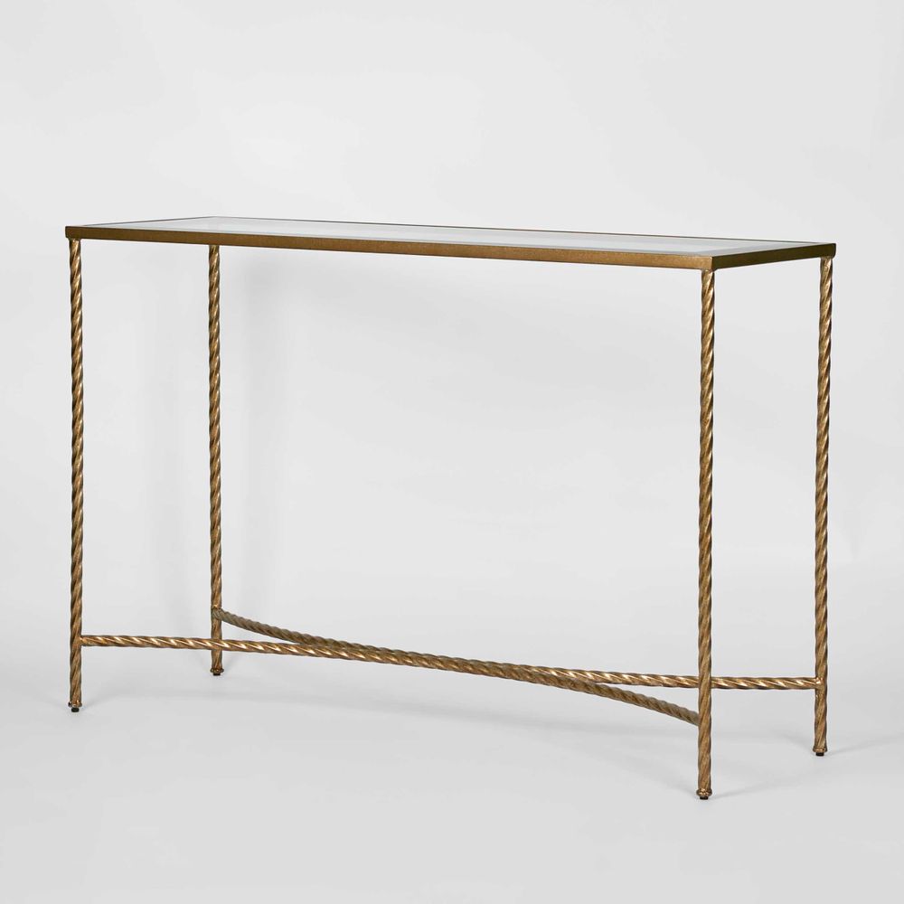 Palais Metal Frame Console Table - Gold - Notbrand
