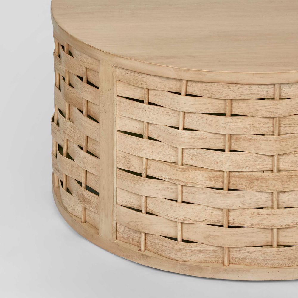 Weave Mindi Wood Coffee Table - Natural - Notbrand