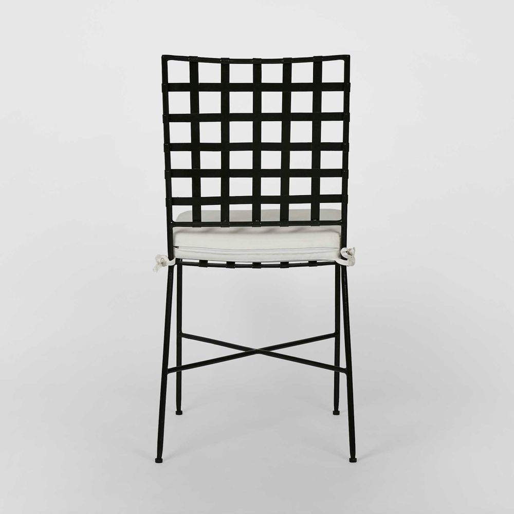Sheffield Iron Outdoor Dining Chair with Cushion - Black - Notbrand