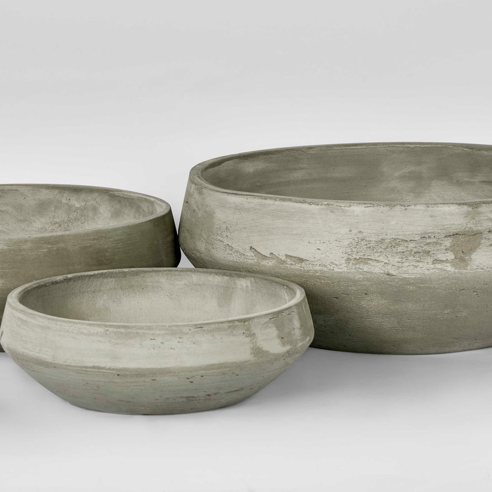Set of 3 Landis Planter Bowl - Grey - Notbrand