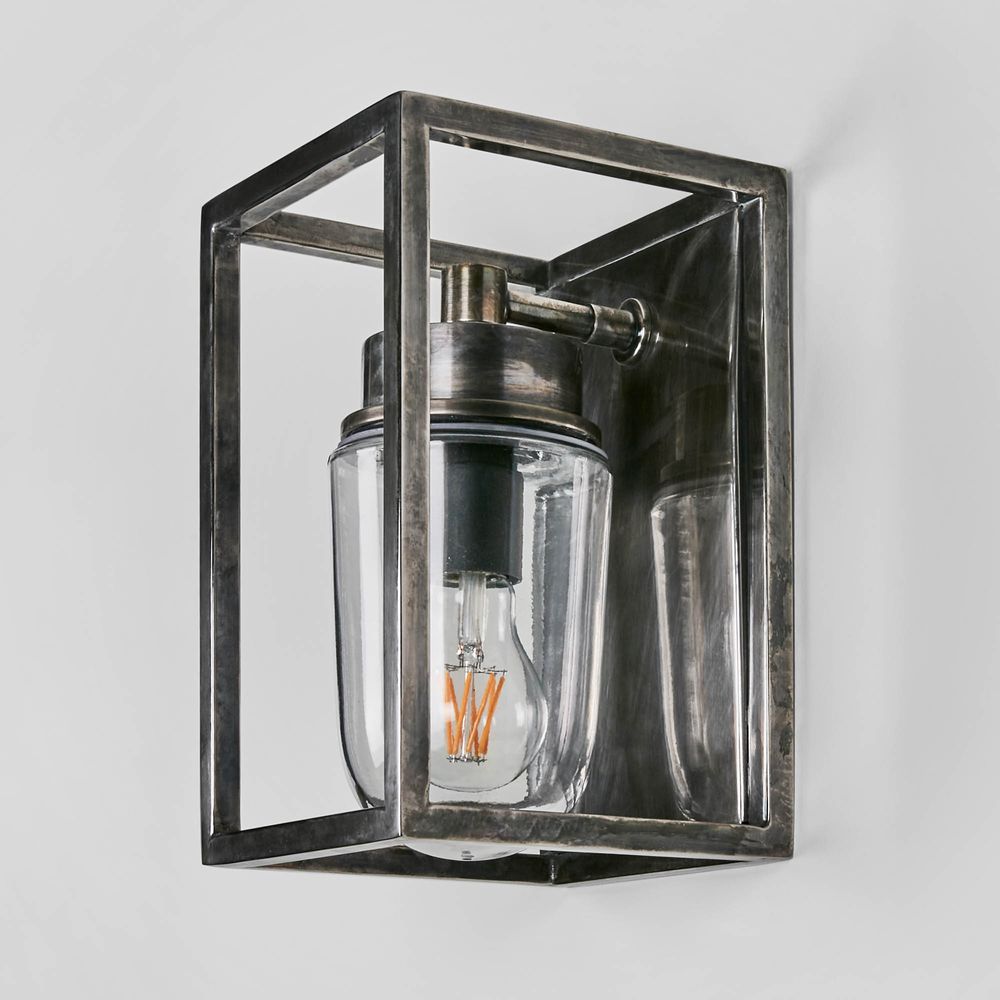 Wellington Brass & Glass Outdoor Wall Light - Silver - Notbrand