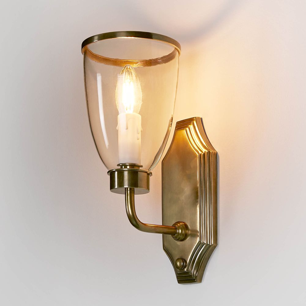 Westbrook Wall Light with Glass Shade - Brass - Notbrand