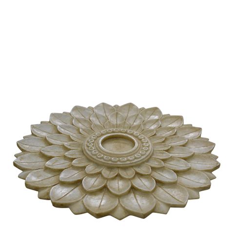 Lotus Marble Candelabra in White - 45cm - Notbrand