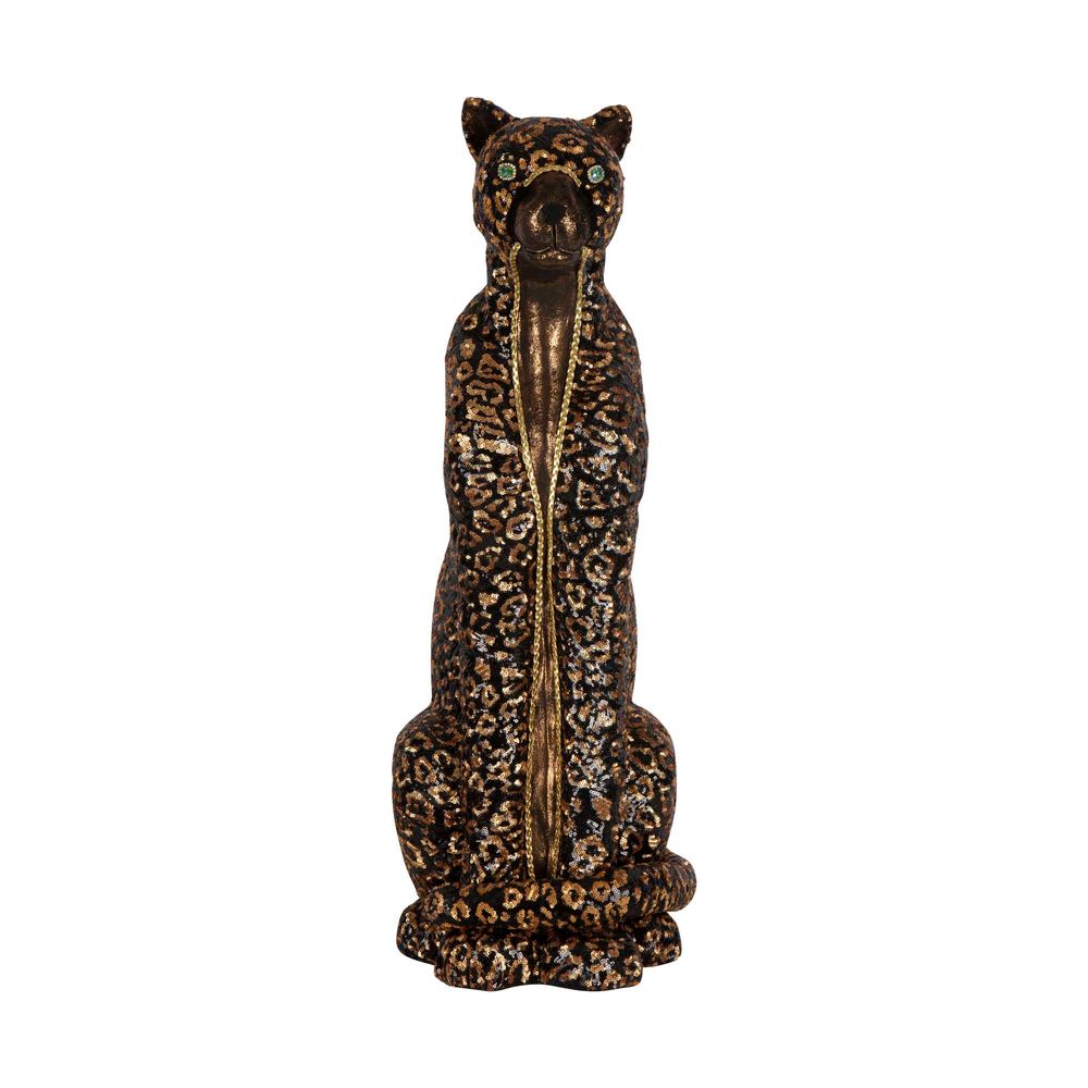 Cartera Sequin Leopard Statue - Black & Bronze - Notbrand