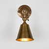 Utopia Wall Light with Metal Shade - Antique Brass - Notbrand