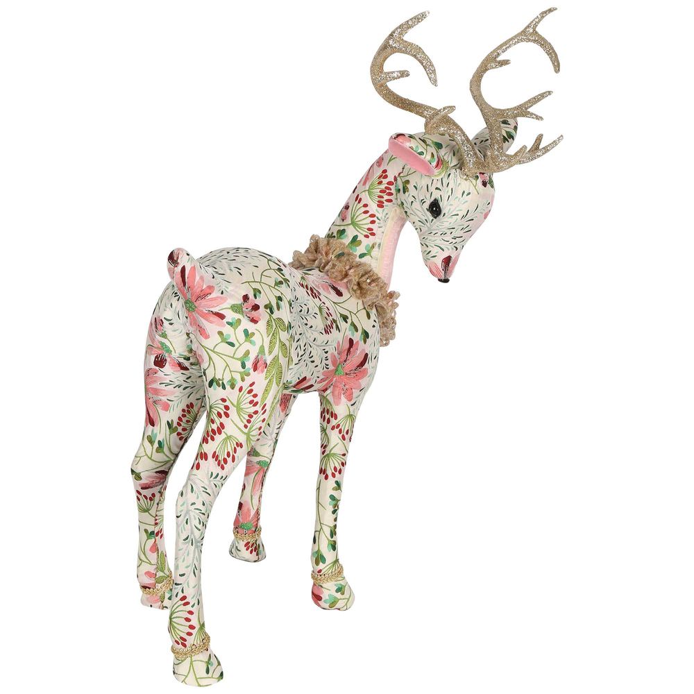 Fleur Brocade Reindeer Statue - Multicolour - Notbrand