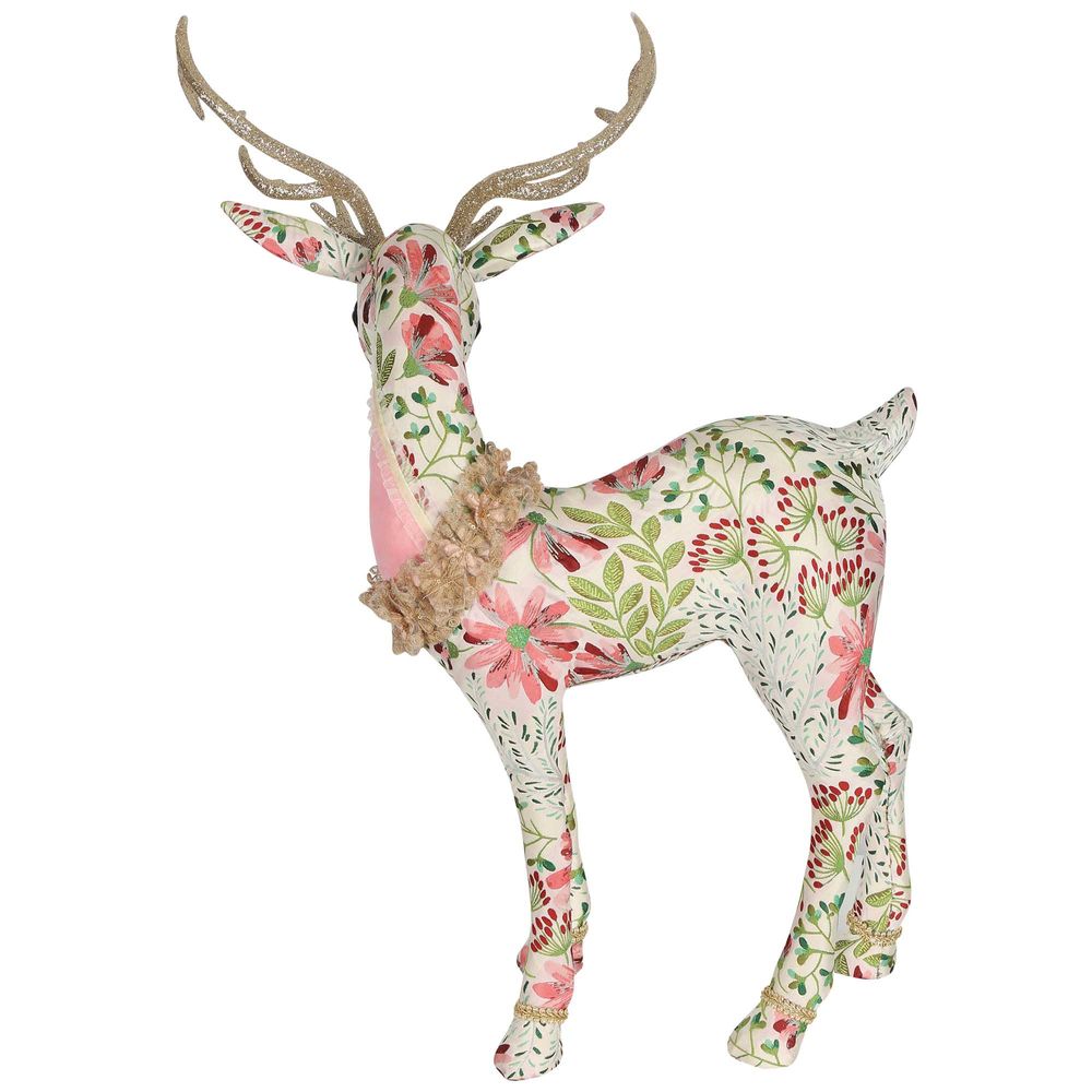 Fleur Brocade Reindeer Statue - Multicolour - Notbrand