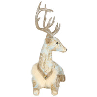 Versas Brocade Lying Deer Statue - White - Notbrand