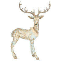 Versas Brocade Standing Deer Statue - White - Notbrand