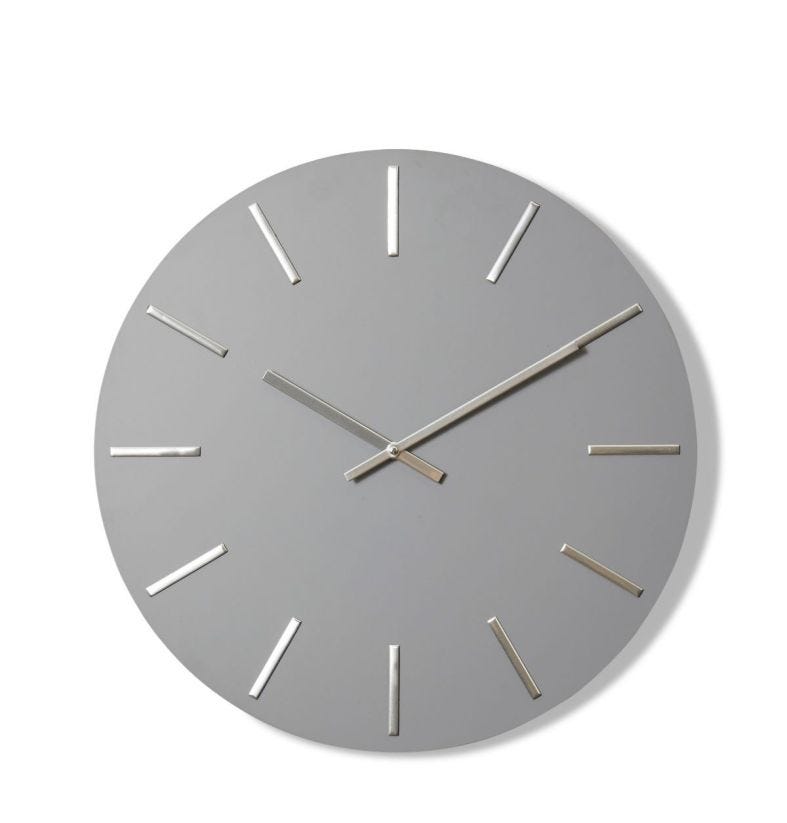 Maddox Wall Clock - Grey & Silver - Notbrand