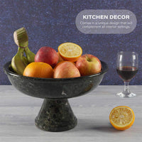 Scrimmage Pedestal Fruit Bowl in Marble - Black - Notbrand
