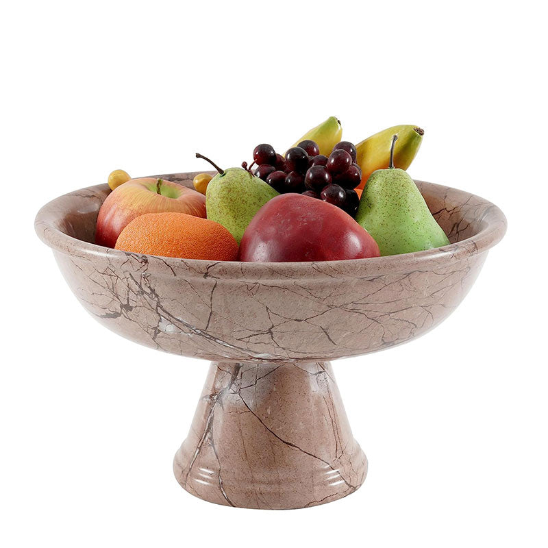 Scrimmage Pedestal Fruit Bowl in Marble - Marinara - Notbrand