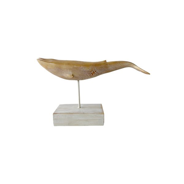 Set of 2 Resin Whale on Stand - Light Brown - Notbrand