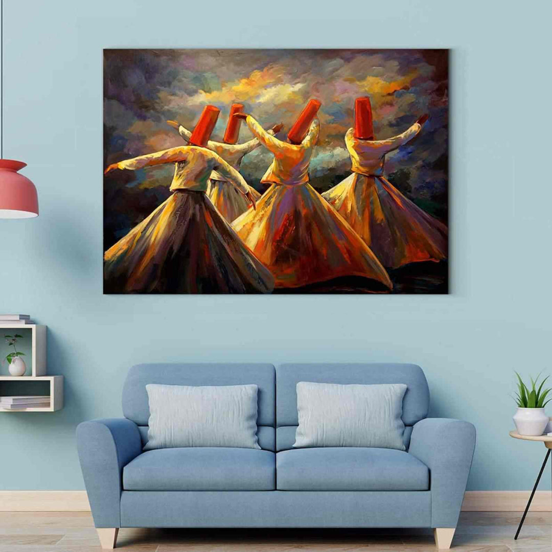 Whirling Dervish Canvas Print Islamic Wall Art