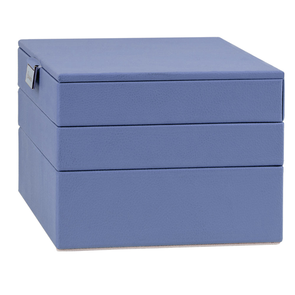 Cassandra's 3 Tray Jewellery Box in Blue - Medium - Notbrand