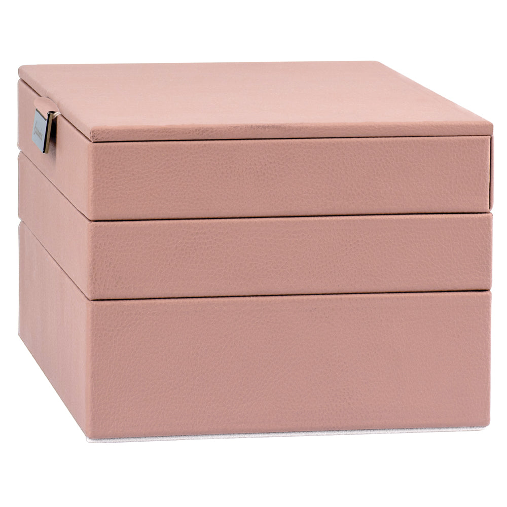Cassandra's 3 Tray Jewellery Box in Pink - Medium - Notbrand