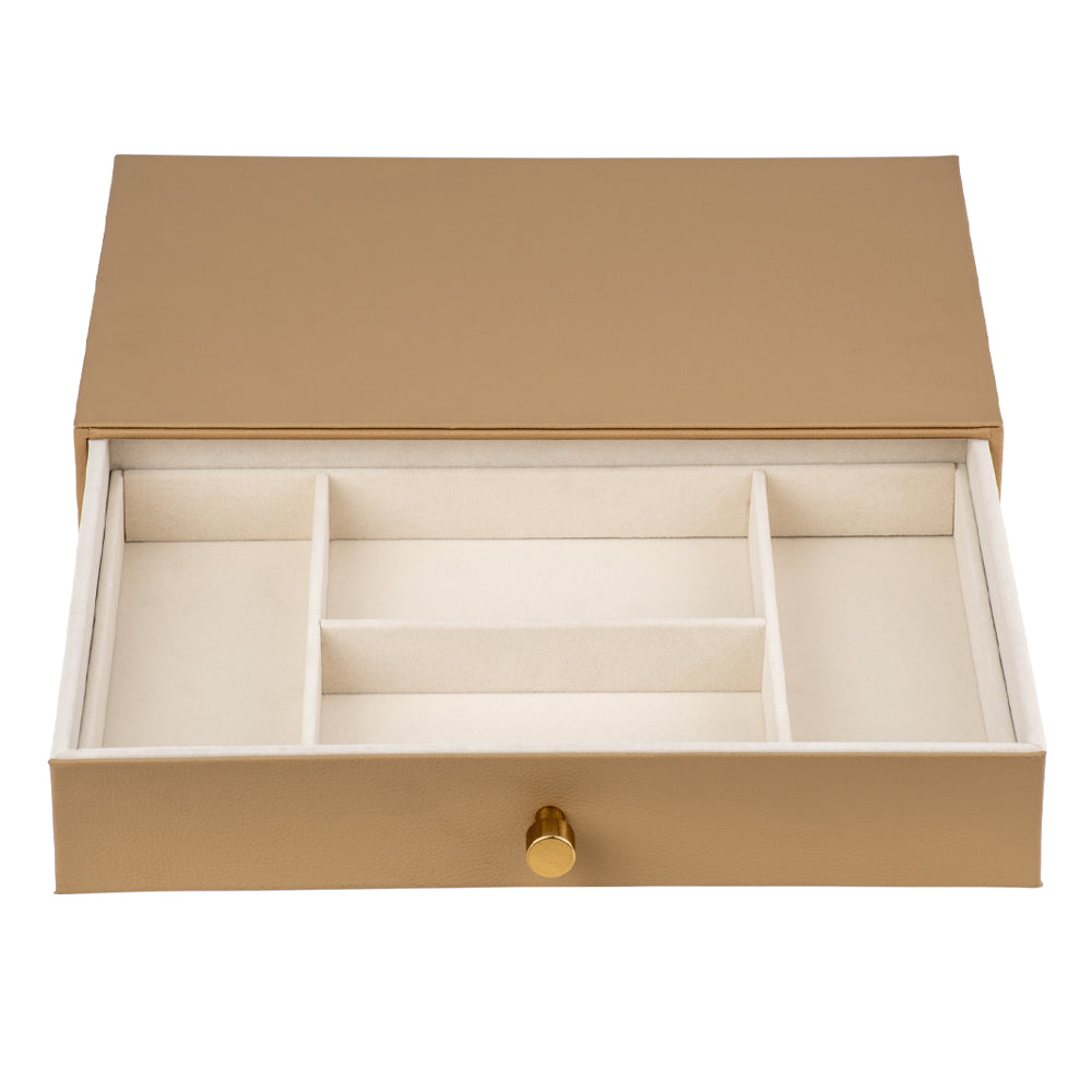 Cassandra's Large Jewellery Box Drawer in Taupe - The Luna Collection - Notbrand