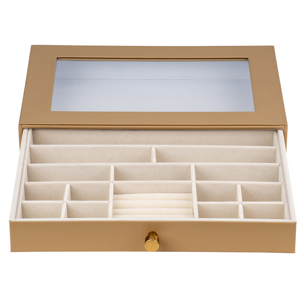 Cassandra's Large Jewellery Box Drawer in Taupe - The Maya Collection - Notbrand