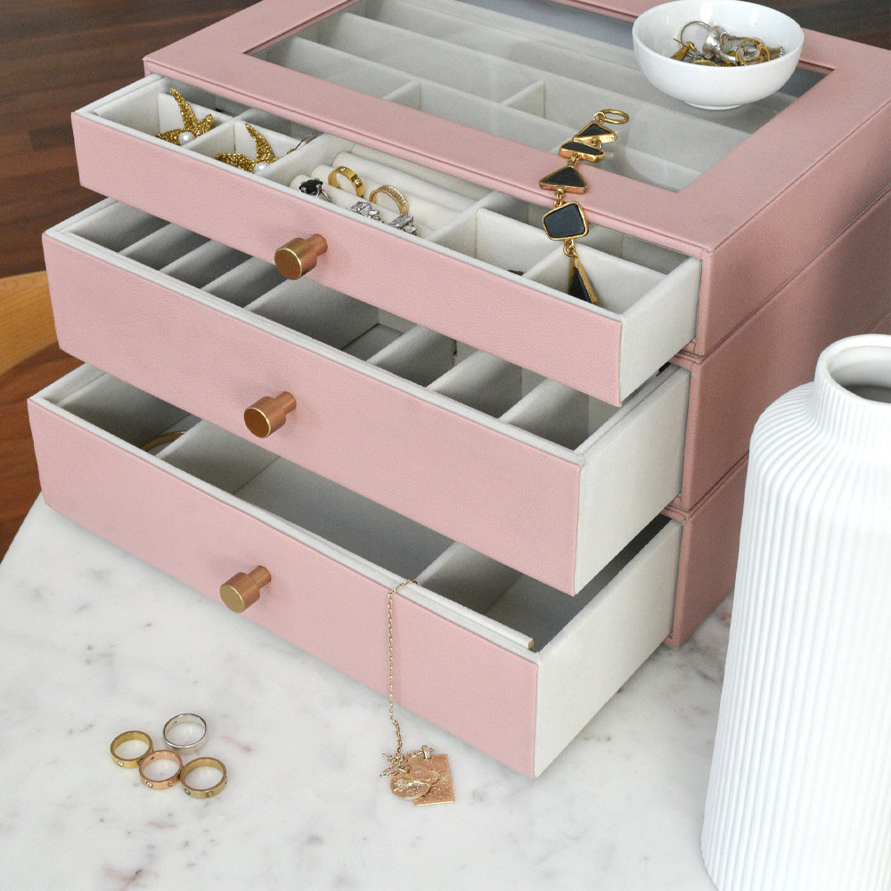 Cassandra's 3 Layer Jewellery Box in Pink - Large - Notbrand