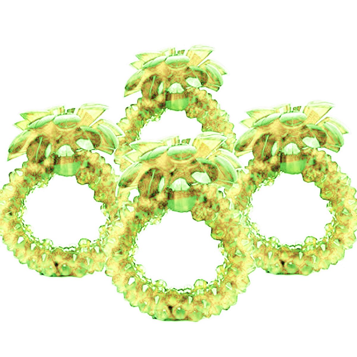 Flower Shape Napkin Rings in Green Crystal Beads - Set of 4 - Notbrand