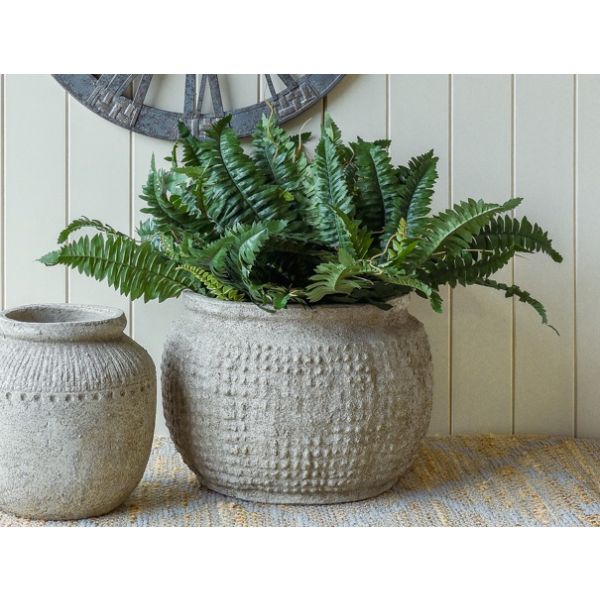 Set of 2 Arlen Terracotta Plant Pot - Grey & Green - Notbrand