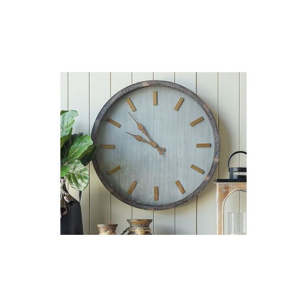 Set of 2 Olivia Timber Wall Clock - 60cm - Notbrand