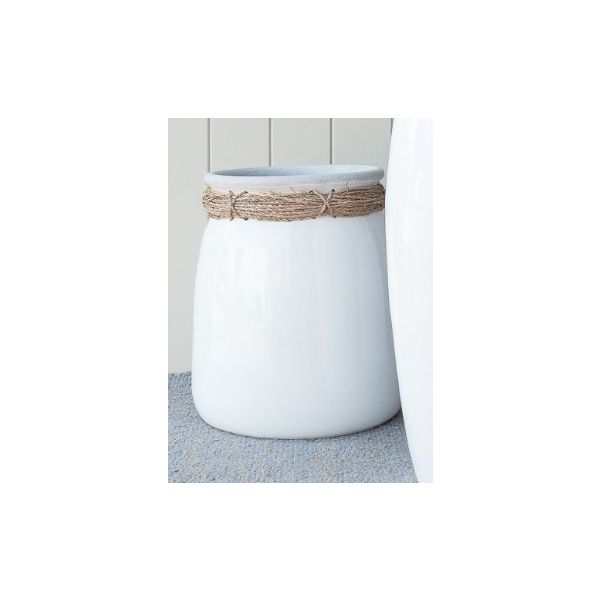 Set of 2 Elmira Terracotta Clay Short Vase - White Gloss - Notbrand