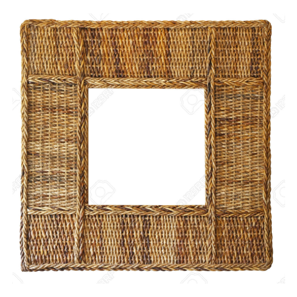 Set of 2 Fine Weave Rattan Photo Frame - Natural - Notbrand